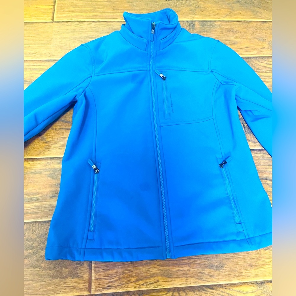 Calvin Klein Performance Women’s Full Zip Pockets Blue Jacket Coat Size US Xs